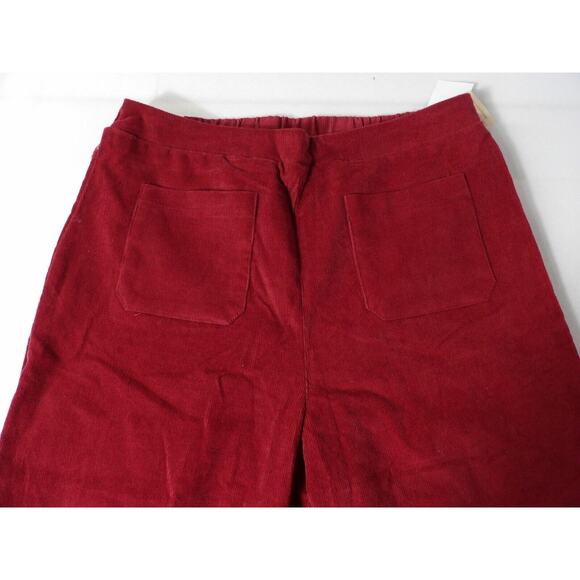 Self E Large Corduroy Pants Trousers Red NWT Pull On Stretch Waist Wide Leg Y2K - Picture 9 of 14